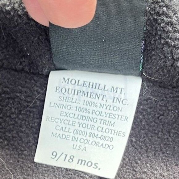 Molehill Infant/Toddler size 9-18 Months One Piece Fleece Lined Snowsuit - Picture 6 of 9